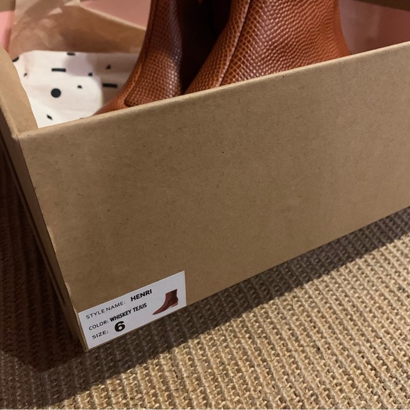 Charlotte Stone Henri Boots, 6, Brown/Tan, Retro Square Toe 60s Y2K - Picture 11 of 16